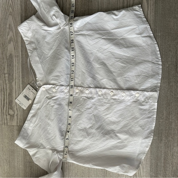 NWT Free People White Off Shoulder Flare Sleeve Button Down Top Small - Picture 13 of 16